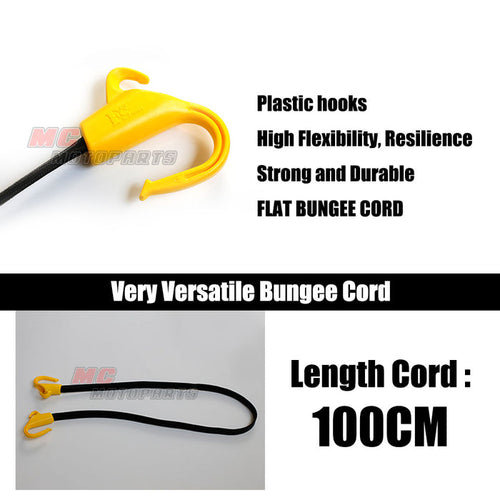 100cm elastic nylon bungee shock cord with 16mm thickness, ideal for motorcycle securing and flexible tensioning.