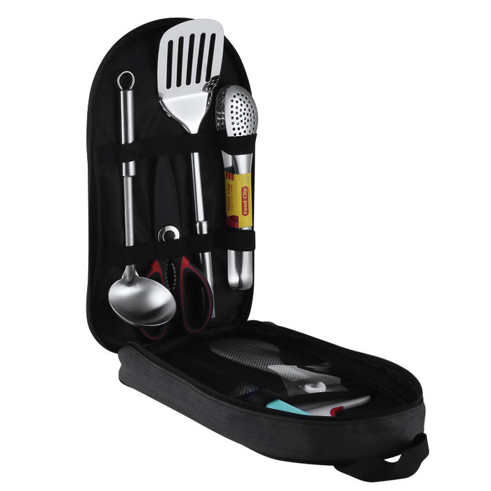 Kit Ustensiles Cuisine Camping 7 Pièces Acier Inoxydable - Camp de Base Farzen
