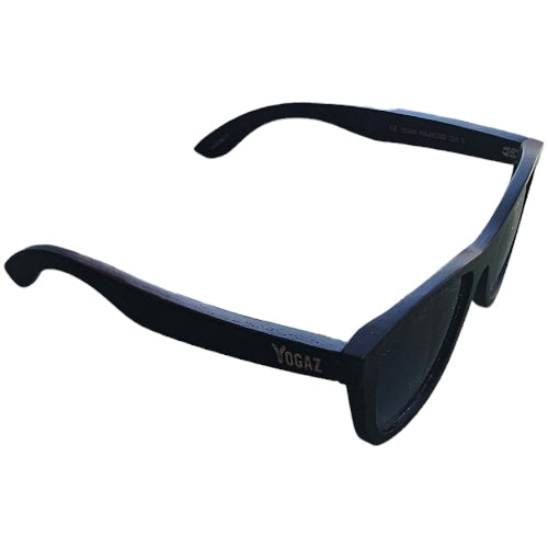 All Wood Black Bamboo Sunglasses Dark Brown all wood frames and sides -with Polarized UV400 Lenses - YOGAZ
