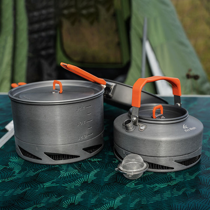 Batterie Cuisine Camping Alumina Set 3 Pièces Portable - Camp de Base Farzen