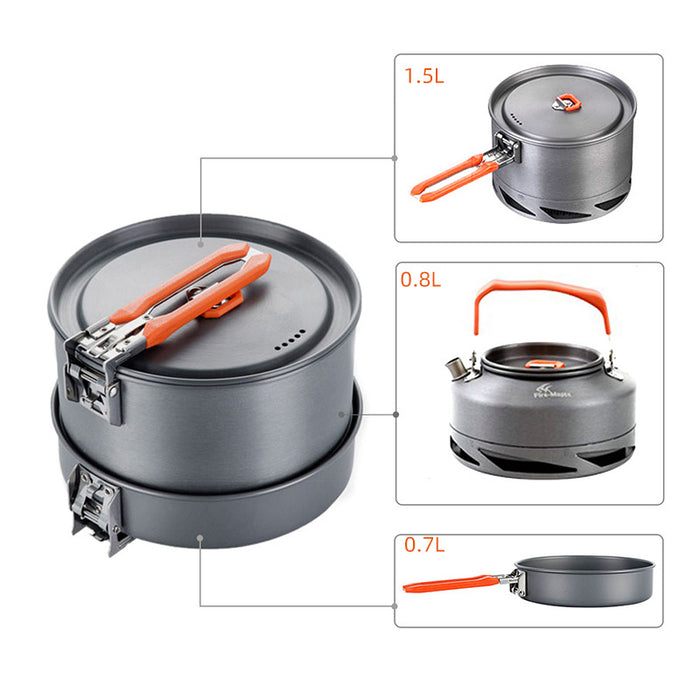 Batterie Cuisine Camping Alumina Set 3 Pièces Portable - Camp de Base Farzen