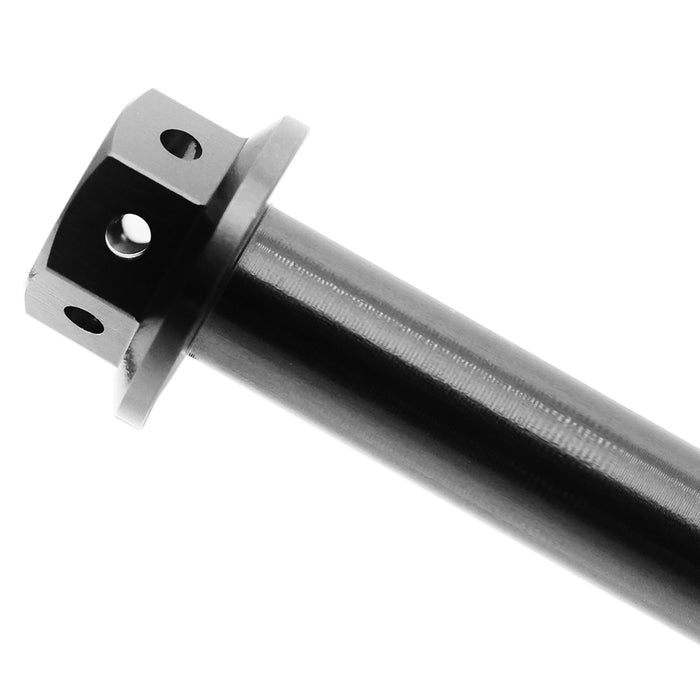 Set of five black Aluminium Race Spec M6 x 65mm bolts from MC Motoparts, etched finish, ideal for high-performance racing applications.