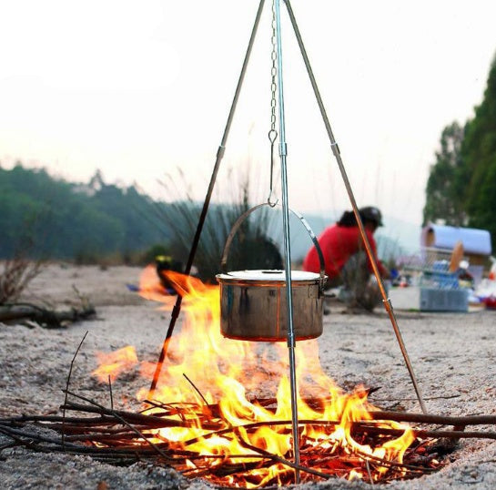 Trépied Feu de Camp Aluminium Support Barbecue Pliable - Camp de Base Farzen