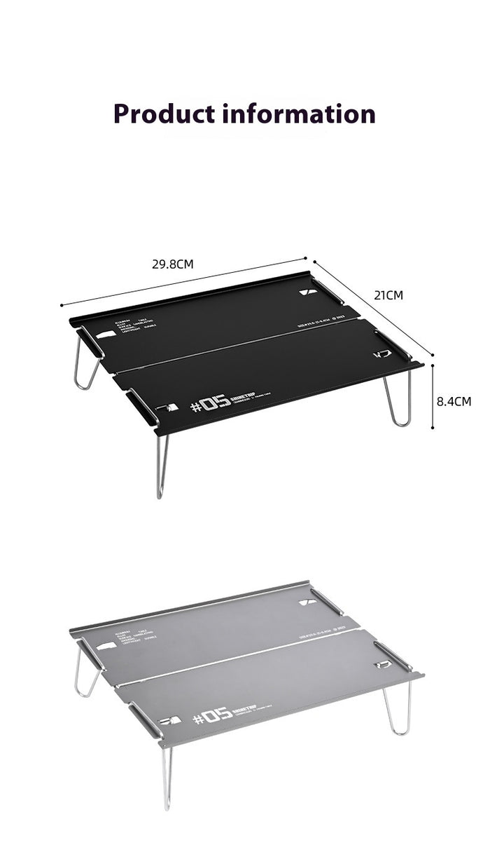 Table Pliante Camping Aluminium - Légère et Portable - Camp de Base Farzen