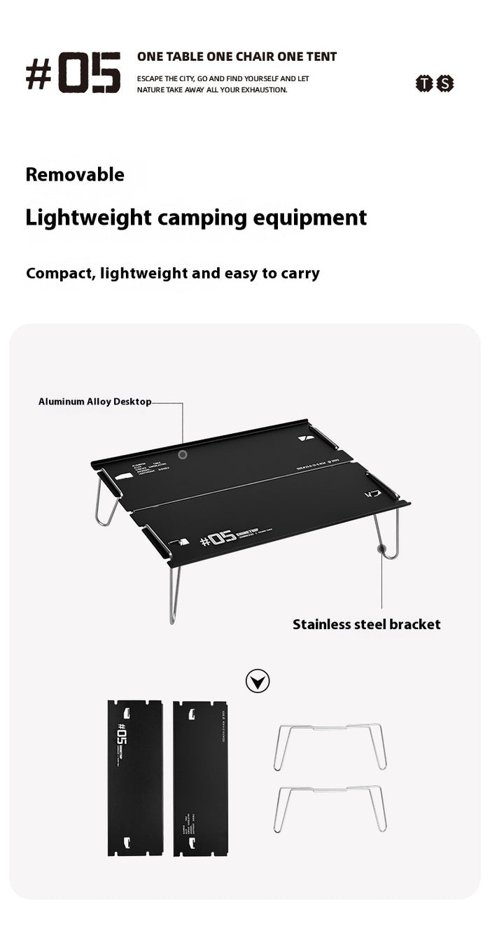 Table Pliante Camping Aluminium - Légère et Portable - Camp de Base Farzen