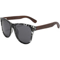 Bamboo Wood Polarized Sunglasses with Zebra Frame - UV400 Cat 3 Lenses - YOGAZ