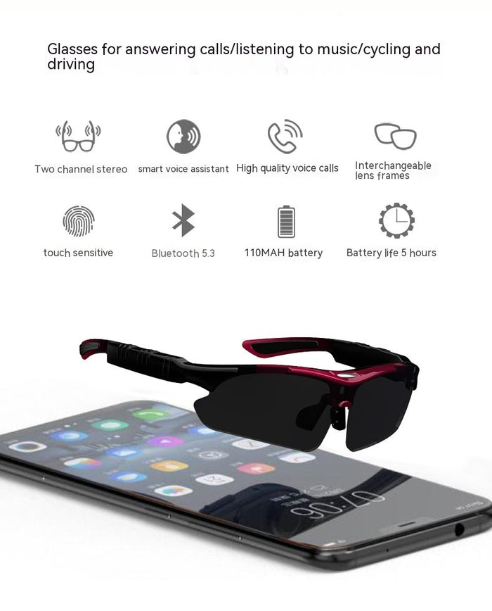 Lunettes Bluetooth Sport - Casque Audio Activités Extérieur 64g - Camp de Base Farzen