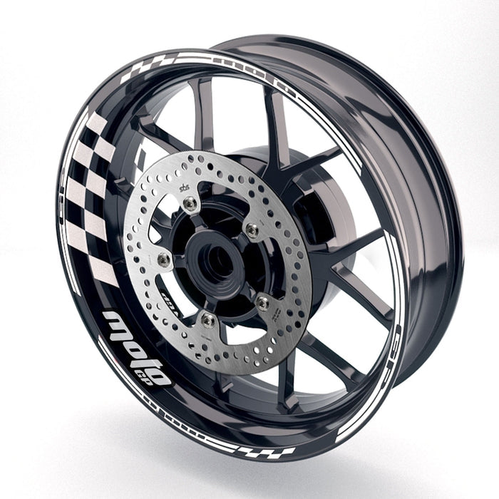 Fit Aprilia RS125 Logo Moto GP Check 17 inch Wheel Rim Sticker - MC Motoparts