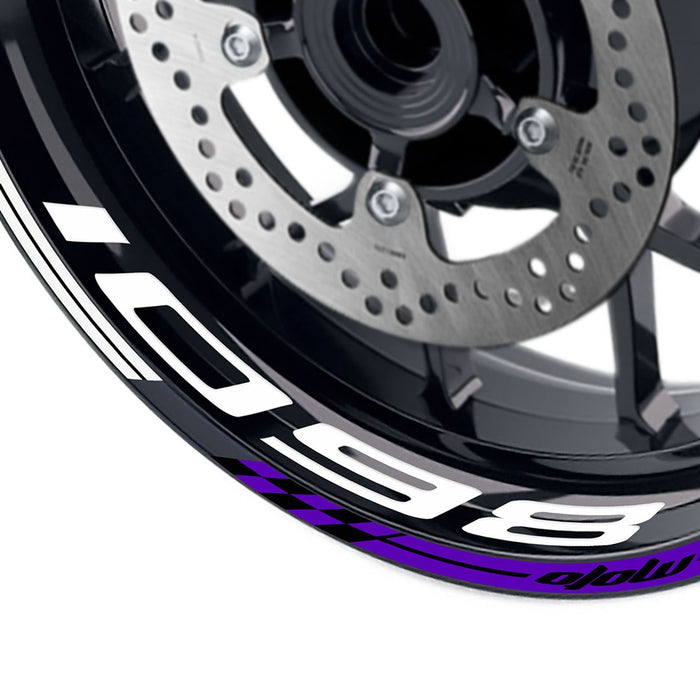 Fit Ducati 1098 Logo GP 17 inch Rim Wheel Stickers Racing Check