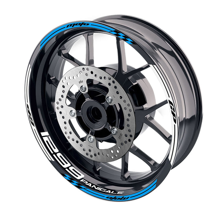 Fit Ducati 1299 Panigale Logo Moto GP Check 17 inch Wheel Rim Sticker - MC Motoparts