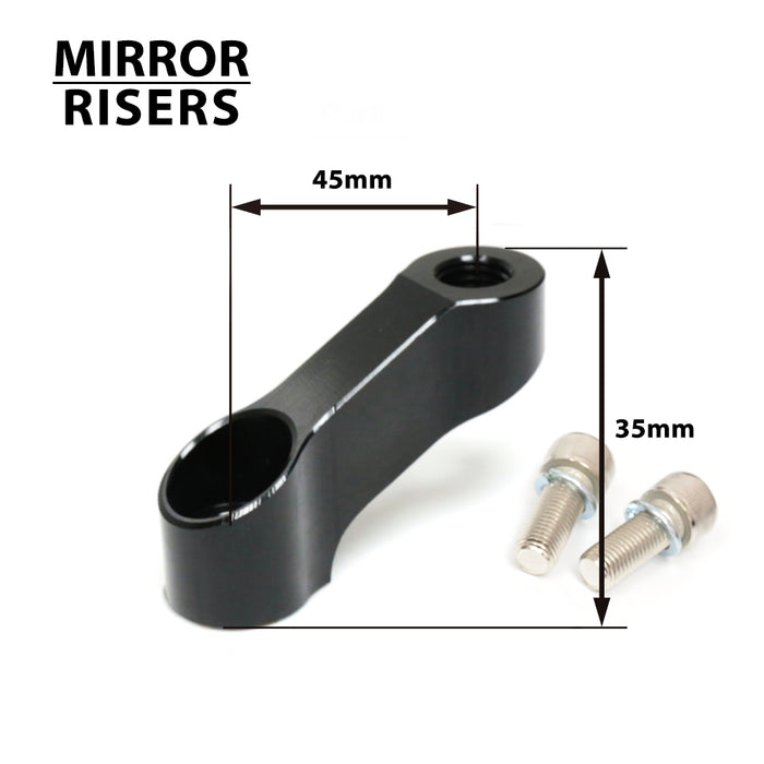 Fit Honda CB600F CB900F CB250F HORNET Engraved Logo Side Mirror Extender Riser - MC Motoparts