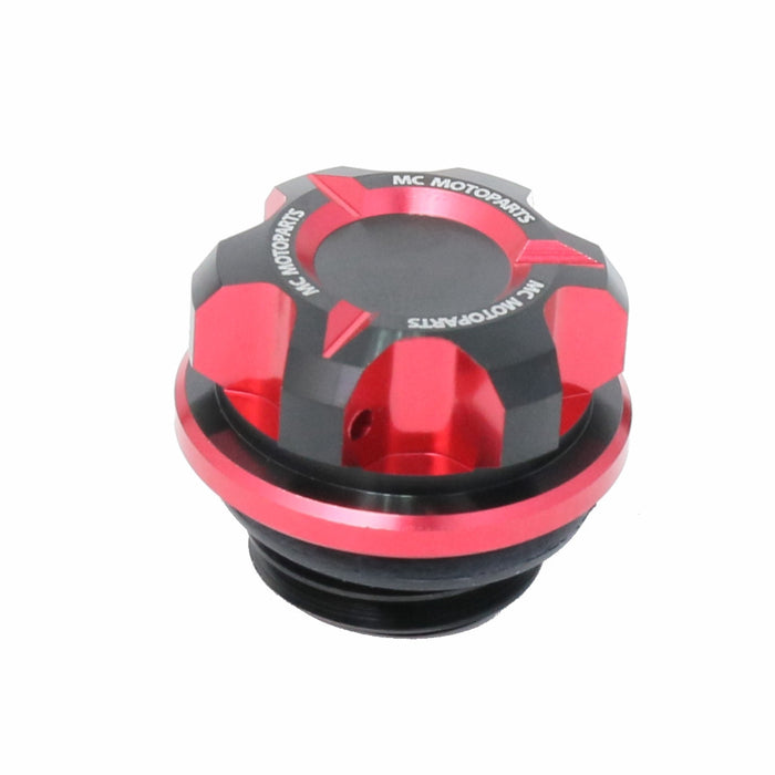 MC Motoparts CNC oil filler cap for Honda CBF600, CBR600RR, CBR1000RR, CBR600F motorcycle engine oil cap, red finish