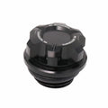CNC oil filler cap for Honda CBF600, CBR600RR, CBR1000RR, and CBR600F motorcycles by MC Motoparts, black metal finish.