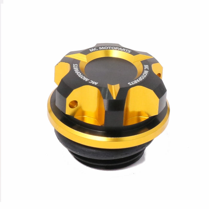 MC Motoparts CNC oil filler cap for Honda CBF600, CBR600RR, CBR1000RR, CBR600F motorcycle engine oil filling, gold finish