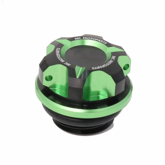 MC Motoparts CNC oil filler cap for Honda CBF600, CBR600RR, CBR1000RR, and CBR600F motorcycle engine oil fill port.