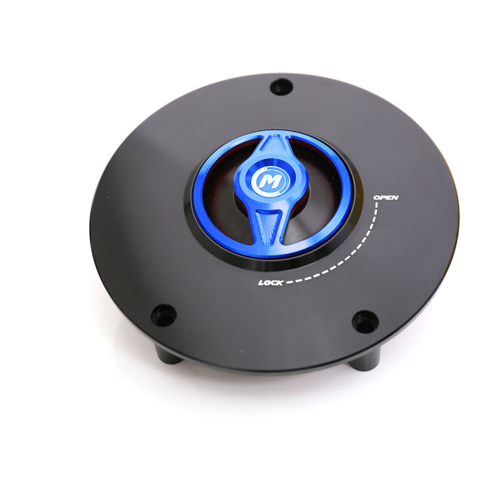 MC Motoparts CNC quick lock fuel cap for Honda CBF600, VFR1200, and CB1000R, made of durable CNC-machined metal.
