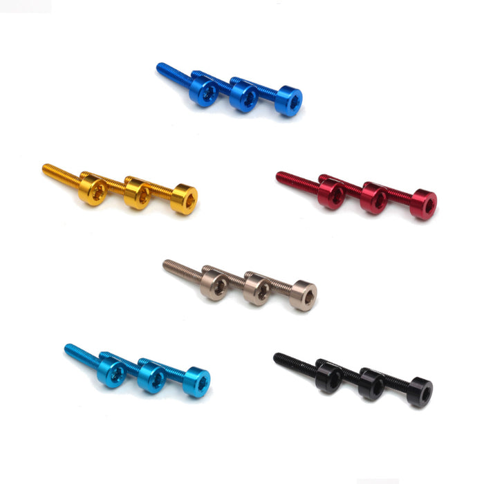 Set of black CNC fuel cap bolts for Honda CBR600RR CB1000R CB900F motorcycles by MC Motoparts, precision-engineered for secure fitting.