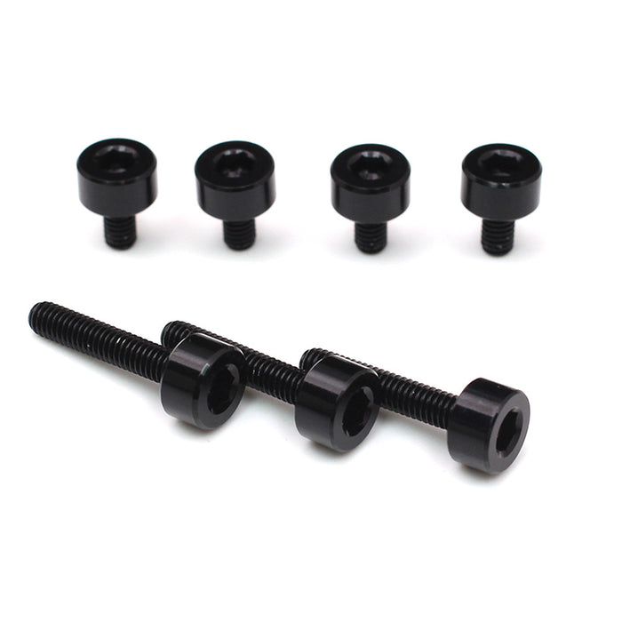 Black CNC fuel cap bolts for Honda CBR600RR CB1000R CB900F, made by MC Motoparts, designed for secure fuel cap installation.