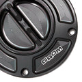 MC Motoparts keyless fuel tank cap for Honda Grom MSX125 2016-2025, engraved logo, black finish, secure and stylish.
