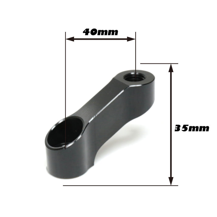 Black CNC motorcycle mirror extender and riser for Honda Monkey, CB1000R, CB500R, CB300R by MC Motoparts