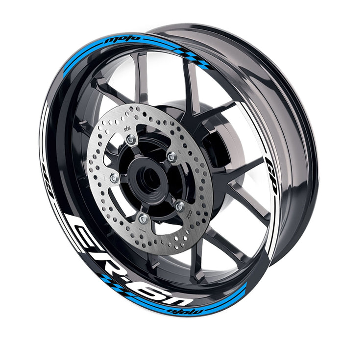 Fit Kawasaki ER-6N Logo Moto GP Check 17 inch Wheel Rim Sticker - MC Motoparts