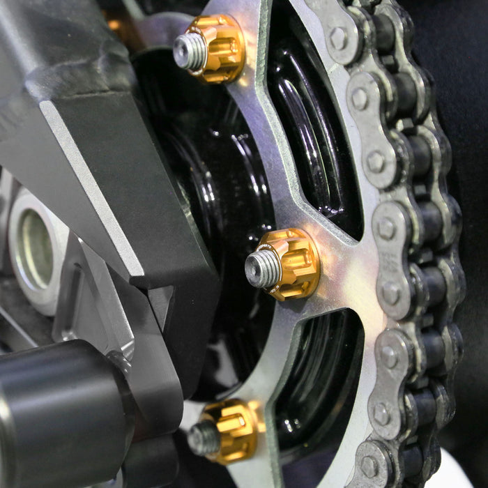 Kawasaki GPZ1000 RX Ninja 1000R sprocket nuts, billet M12 rear sprocket nuts for motorcycle wheels, MC Motoparts.