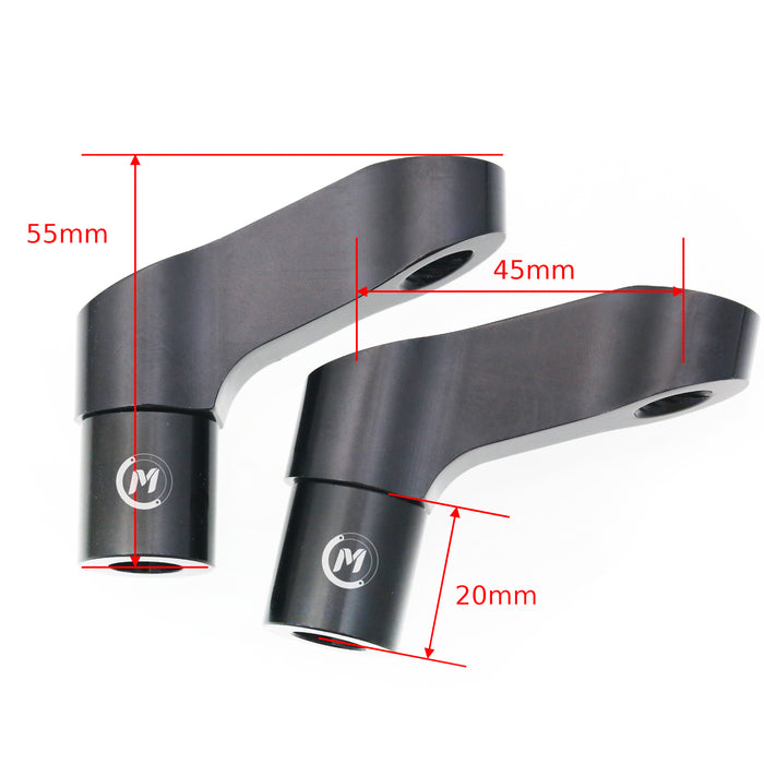 Fit Kawasaki Z125 Pro Z400 Z750 UPVIEW Rear View Mirror Extender Riser - MC Motoparts