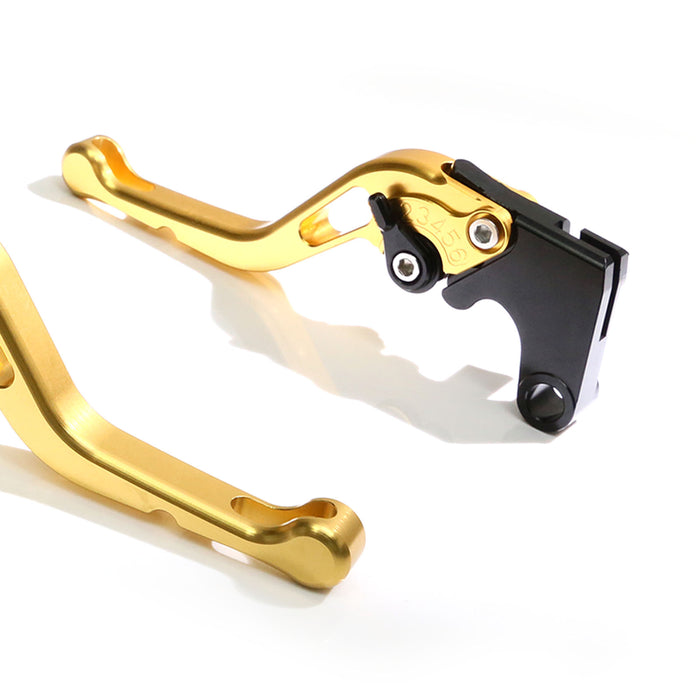 MC Motoparts CNC short brake and clutch levers for Kawasaki Z750R ZX-6R ZX-10R Z1000SX, black adjustable motorcycle levers.