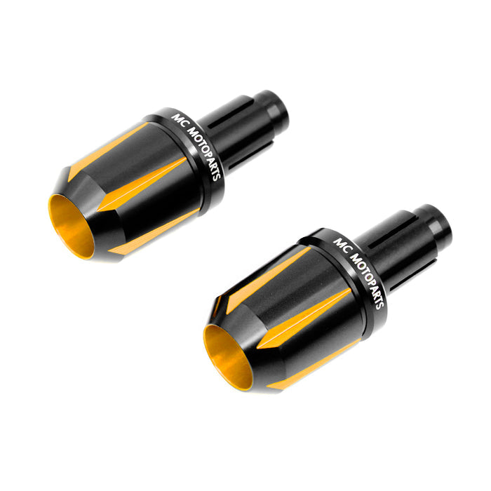 CNC Tforce bar ends for Kawasaki Z900, Z400, Z1000 motorcycles, black anodized aluminum, with detailed machining and brand logo.