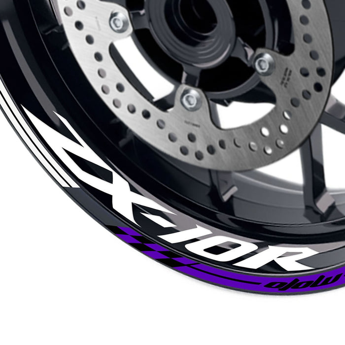 Kawasaki ZX10R Ninja MotoGP wheel rim sticker by StickerBao, 17-inch decal with Ninja logo for motorcycle rim decoration.