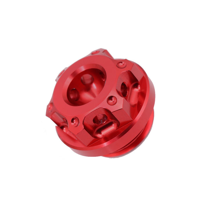 Black CNC aluminum oil filler cap for MV Agusta Brutale 750, 1090R, F4 RR motorcycle, designed for easy filling and secure closure.