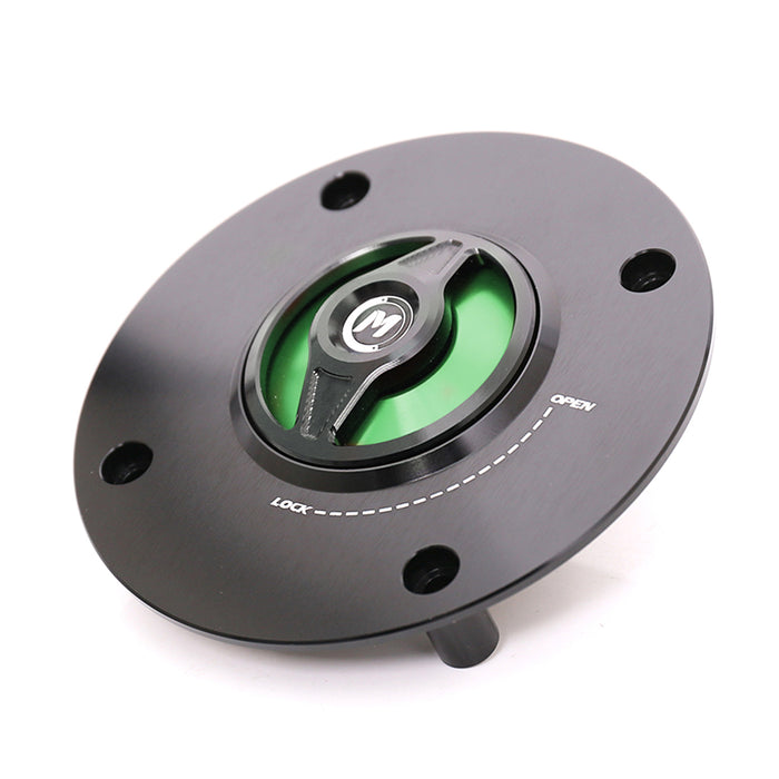 MC Motoparts quick release fuel cap for Suzuki Bandit GSF600 and GSF1200, CNC aluminum with a sleek finish.