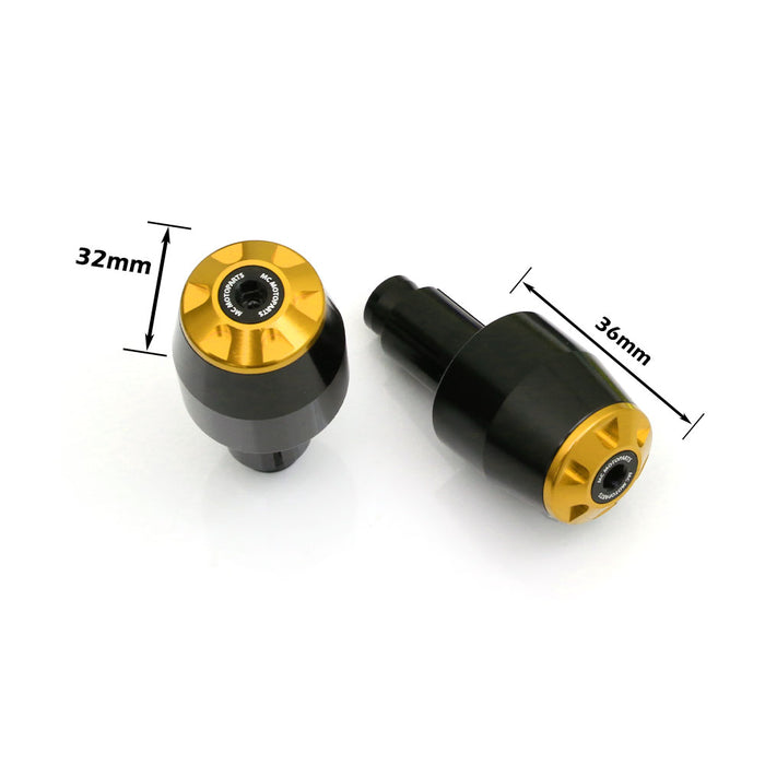 MC Motoparts CNC bar ends for Suzuki GSX-R 600, 750, 1100, 1000 motorcycle, featuring durable metal construction and sleek design