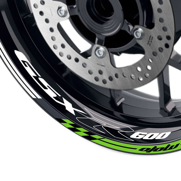 Suzuki GSXR600 Moto GP check 17-inch wheel rim sticker by StickerBao, featuring Moto GP logo and sporty decal design.