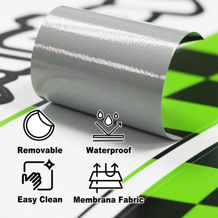 Suzuki GSXR600 Moto GP Check 17-inch wheel rim sticker decal by StickerBao, featuring logo and checkered design.