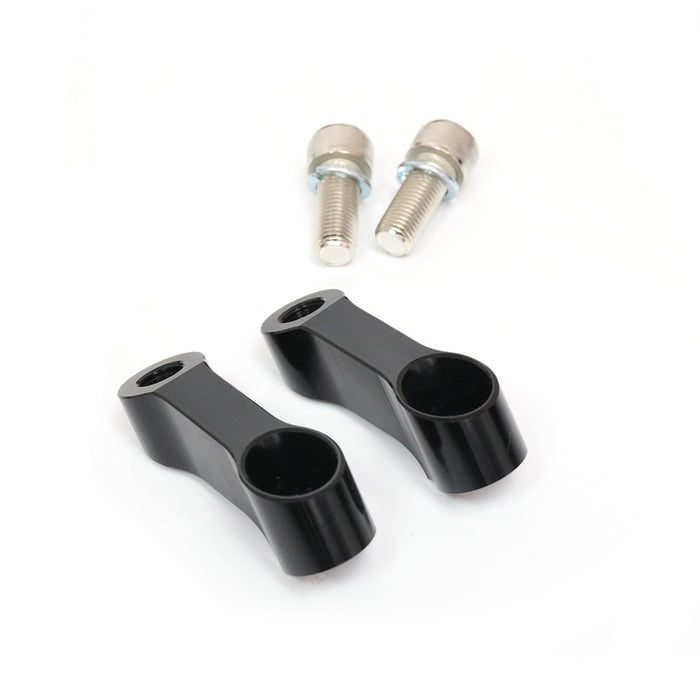 Black CNC mirror extender and riser for Suzuki SV650 B-King Intruder 800 by MC Motoparts, showing the sturdy metal construction.