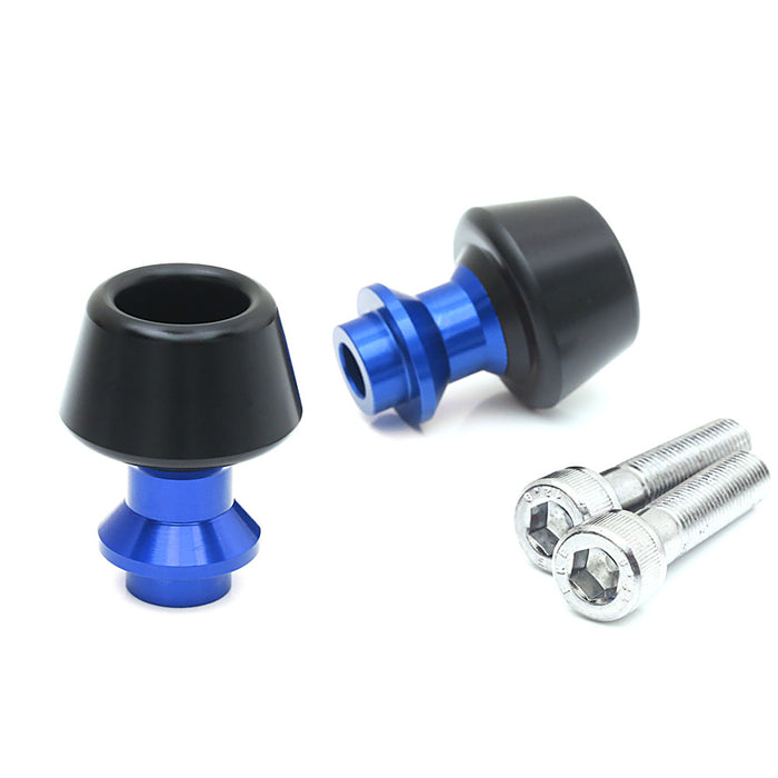 MC Motoparts 6mm swingarm spools for Yamaha R6 R3 R1 MT25 MT10 FZ1, featuring a durable design in blue.