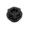 Black CNC oil filler cap for Yamaha YZF R6 R3 R1 R25 MT-07 MT-10 motorcycles by MC Motoparts, designed for easy top-up and secure fit.
