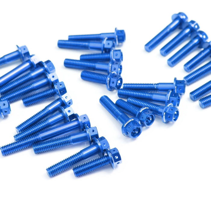Blue Honda CB600F Hornet 1998-2006 CNC Crankcase Cover Bolt Kit