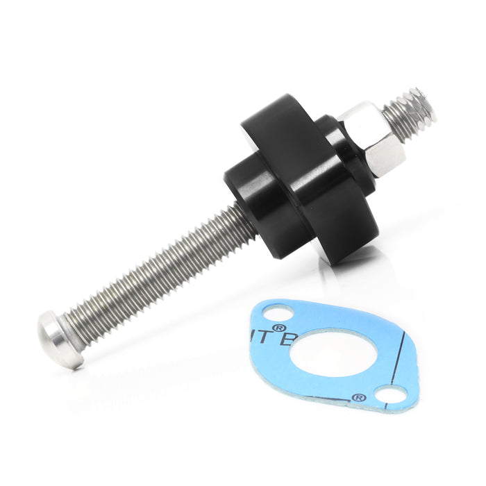 MC Motoparts cam chain tensioner for Honda CRF250R, CRF150R, CRF450R, manual chain tensioner in black metal.