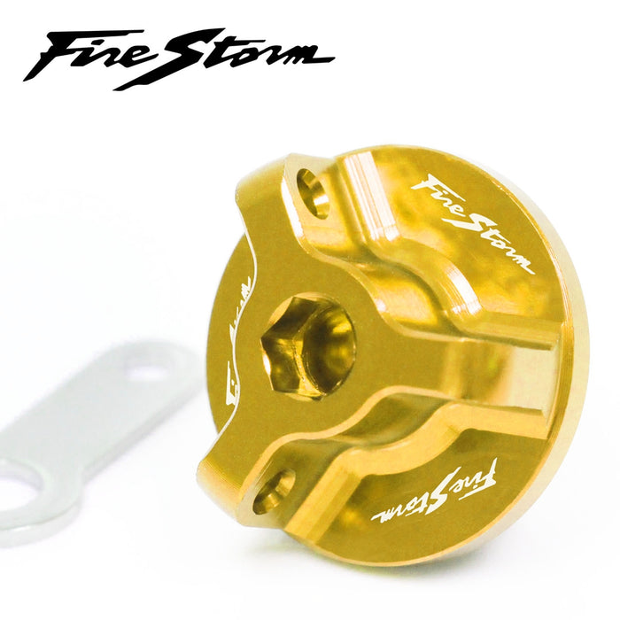 MC Motoparts engraved logo oil filler cap for Honda VTR 1000 F Firestorm 1998-2005, showcasing the branded metal cap.
