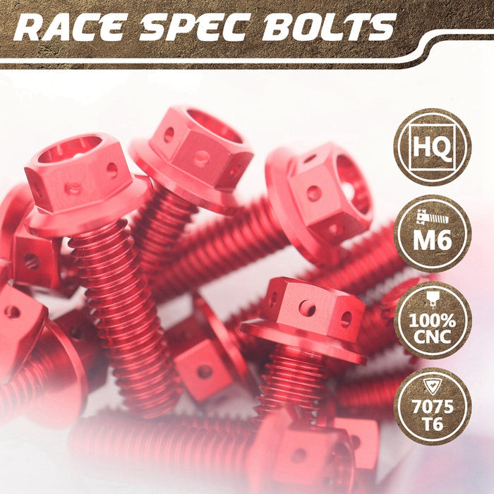 Race spec CNC crankcase cover bolt kit for Kawasaki ZX-10R 2016-2022, featuring M6 bolts from MC Motoparts.