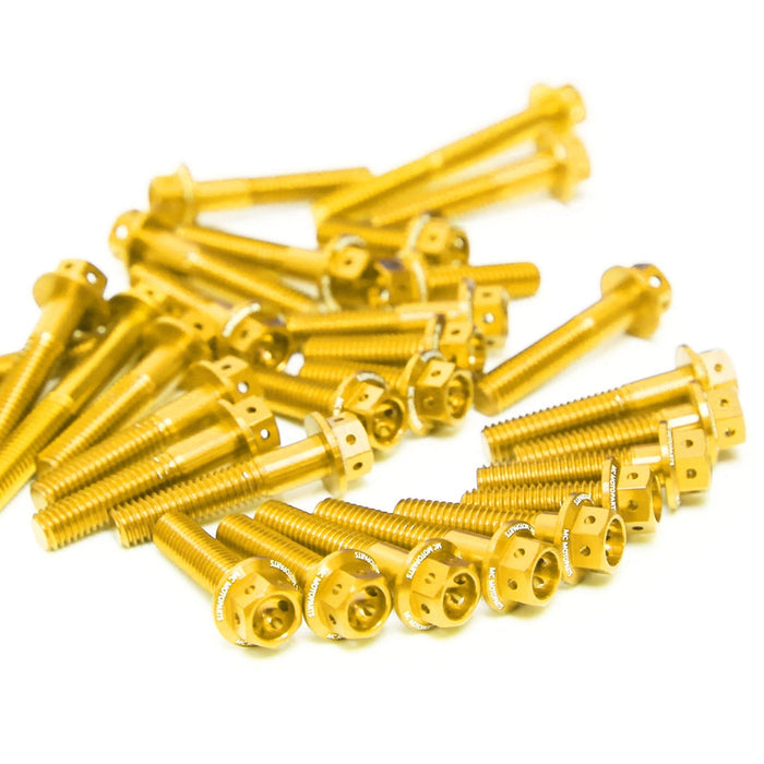 Race spec CNC crankcase cover bolts for Suzuki GSX-R 1000 GSX-R1000R 2017-2024, M6 size, by MC Motoparts.