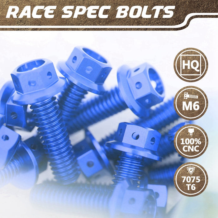 Race spec CNC crankcase cover bolt kit for Suzuki GSX-R 600 and 750, 2006-2024, featuring M6 bolts with high-quality finish.