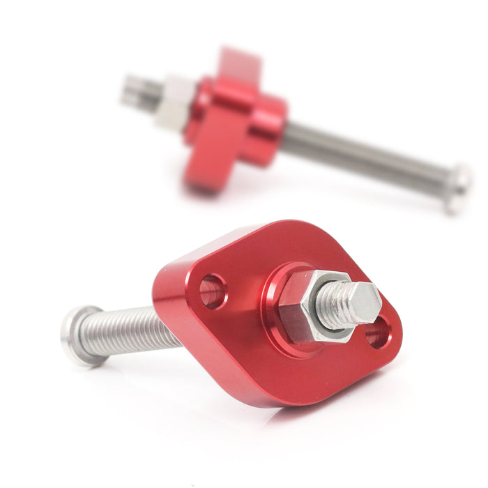 MC Motoparts cam chain tensioner for Suzuki GSXR 600, 750, RMX450, RMZ450, showing a durable red tensioner part.