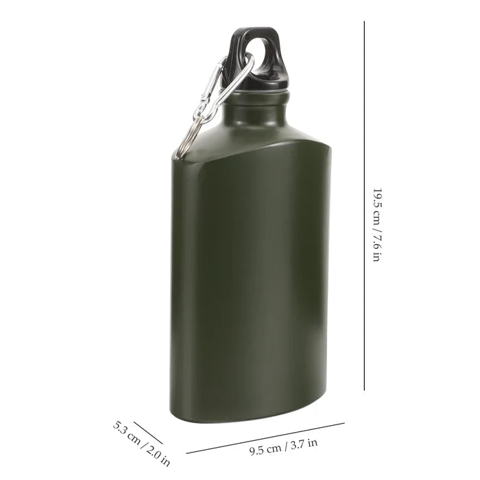Gourde Camping Plate Aluminium 500ml - Design Ultra-Compact Randonnée Trekking - Camp de Base Farzen