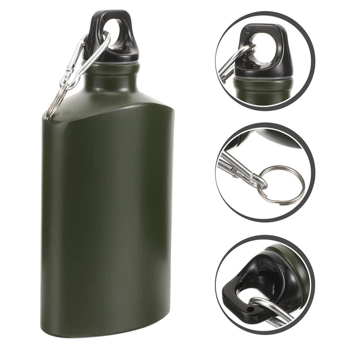 Gourde Camping Plate Aluminium 500ml - Design Ultra-Compact Randonnée Trekking - Camp de Base Farzen