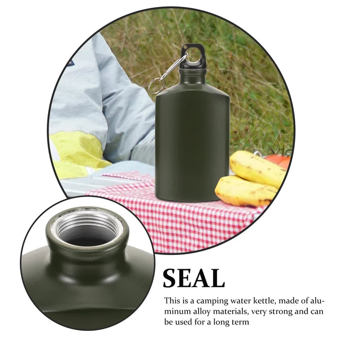Gourde Camping Plate Aluminium 500ml - Design Ultra-Compact Randonnée Trekking - Camp de Base Farzen