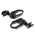 MC Motoparts 40mm extension foot pegs for Aprilia Mana 850 and RSV4 TRC touring bikes, adjustable wide foot pegs shown in front view.