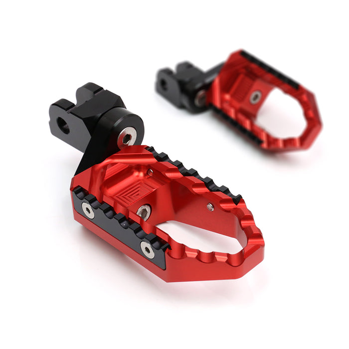MC Motoparts 25mm extension foot pegs for Buell XB12R XB9S, adjustable touring foot pegs with black finish and mounting hardware